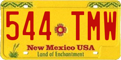 NM license plate 544TMW