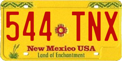 NM license plate 544TNX