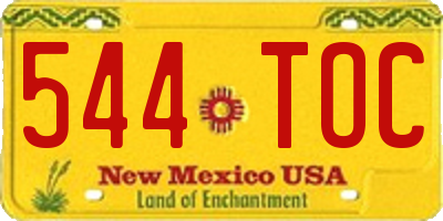 NM license plate 544TOC