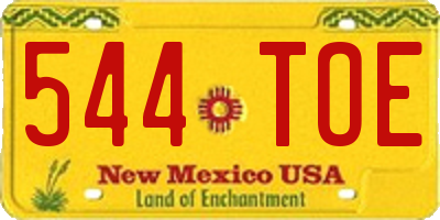 NM license plate 544TOE