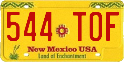 NM license plate 544TOF