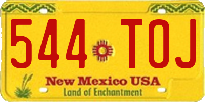 NM license plate 544TOJ