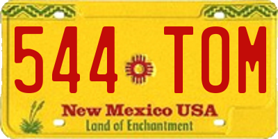 NM license plate 544TOM