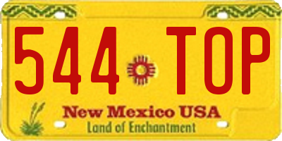 NM license plate 544TOP