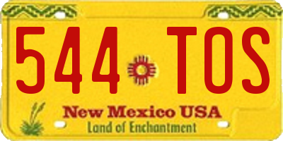 NM license plate 544TOS