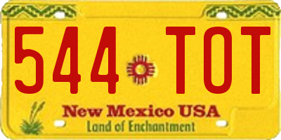 NM license plate 544TOT