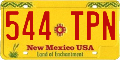 NM license plate 544TPN