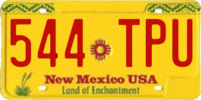 NM license plate 544TPU