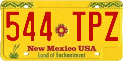 NM license plate 544TPZ