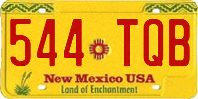 NM license plate 544TQB