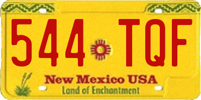 NM license plate 544TQF