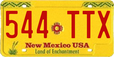 NM license plate 544TTX