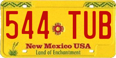 NM license plate 544TUB