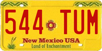 NM license plate 544TUM