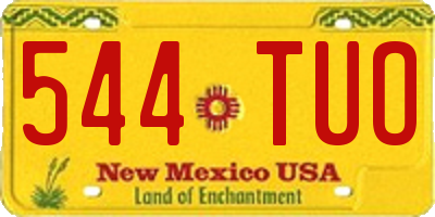 NM license plate 544TUO