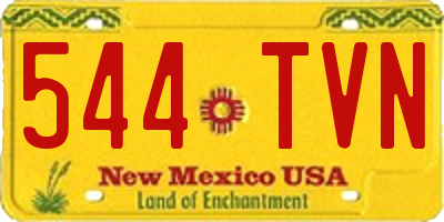 NM license plate 544TVN