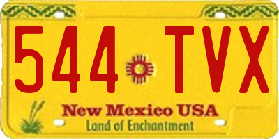 NM license plate 544TVX