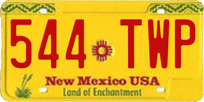 NM license plate 544TWP
