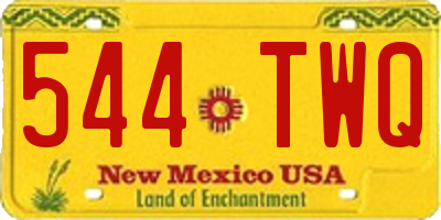 NM license plate 544TWQ