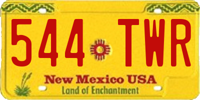 NM license plate 544TWR