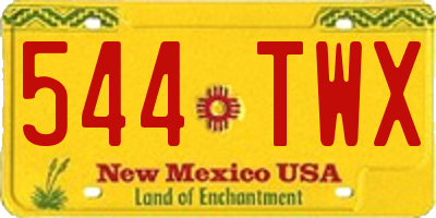NM license plate 544TWX