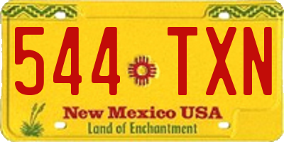 NM license plate 544TXN
