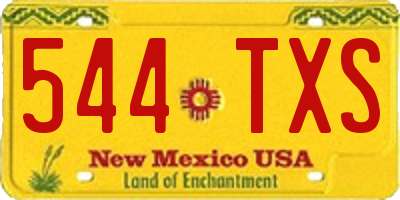 NM license plate 544TXS
