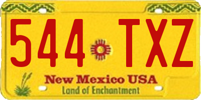NM license plate 544TXZ