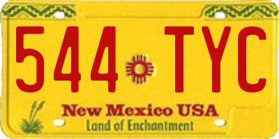 NM license plate 544TYC