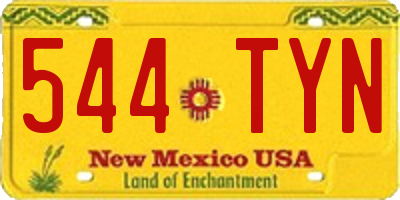 NM license plate 544TYN