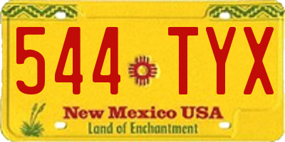 NM license plate 544TYX