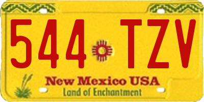 NM license plate 544TZV