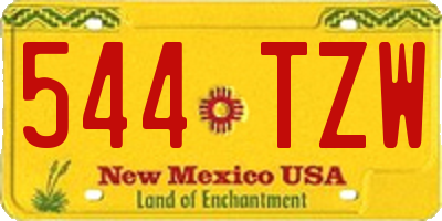 NM license plate 544TZW