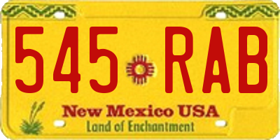 NM license plate 545RAB