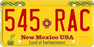 NM license plate 545RAC