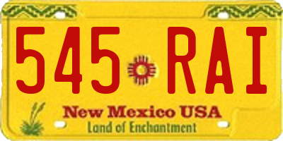 NM license plate 545RAI