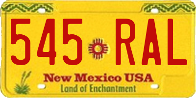 NM license plate 545RAL