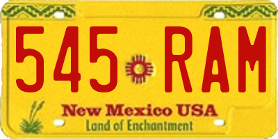 NM license plate 545RAM