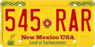 NM license plate 545RAR