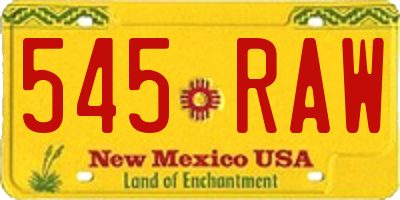 NM license plate 545RAW