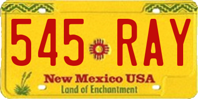 NM license plate 545RAY