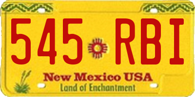 NM license plate 545RBI