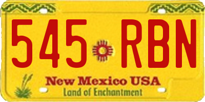 NM license plate 545RBN