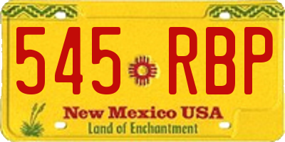 NM license plate 545RBP