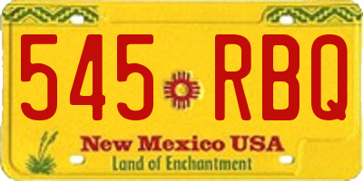 NM license plate 545RBQ