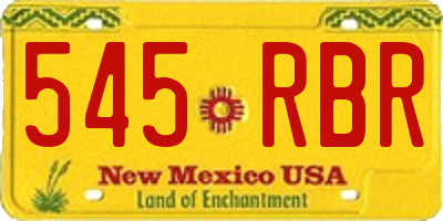 NM license plate 545RBR