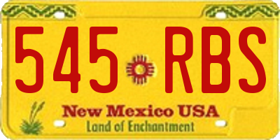 NM license plate 545RBS