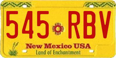 NM license plate 545RBV