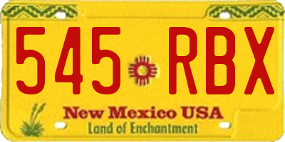 NM license plate 545RBX