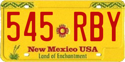 NM license plate 545RBY